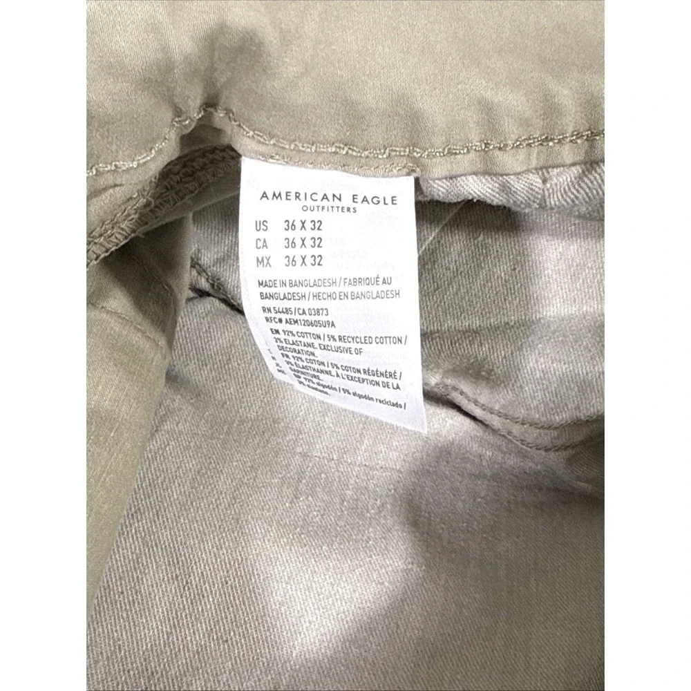 American‎ Eagle Jeans Mens Size 36x32 Beige Stretch Straight Leg Casual Office